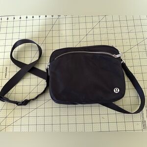 Black Lululemon Athletica designer shoulder bag